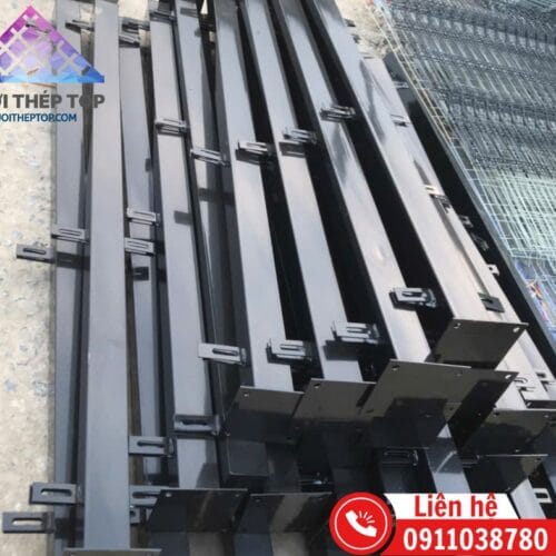 Trụ thép hàng rào sơn tĩnh điện