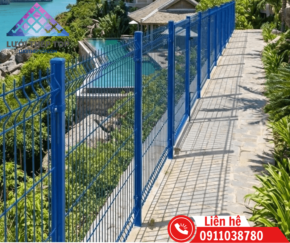 Hàng rào lưới thép hàn sơn tĩnh điện tại resort Bình Thuận