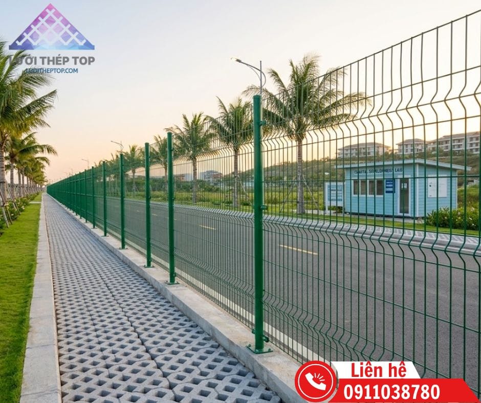 Nhờ cấu trúc sản xuất dạng module đồng bộ, hệ thống hàng rào Lưới Thép Top giúp tối ưu hóa toàn bộ quy trình lắp đặt và đẩy nhanh tối đa tiến độ thi công tại công trường