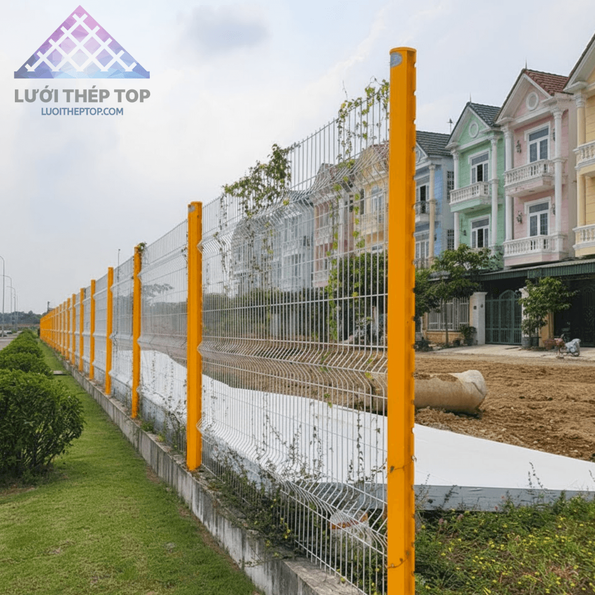 Hàng rào chấn sóng sơn tĩnh điện được lựa chọn nhiều nhờ tính thẩm mỹ và độ bền cao