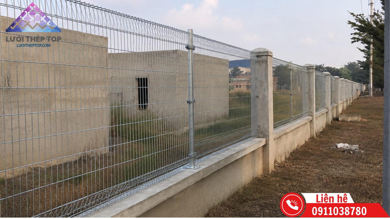 phương án thi công hàng rào bằng cách khoan bê tông cấy bu lông nở cố định chân bản mã cột