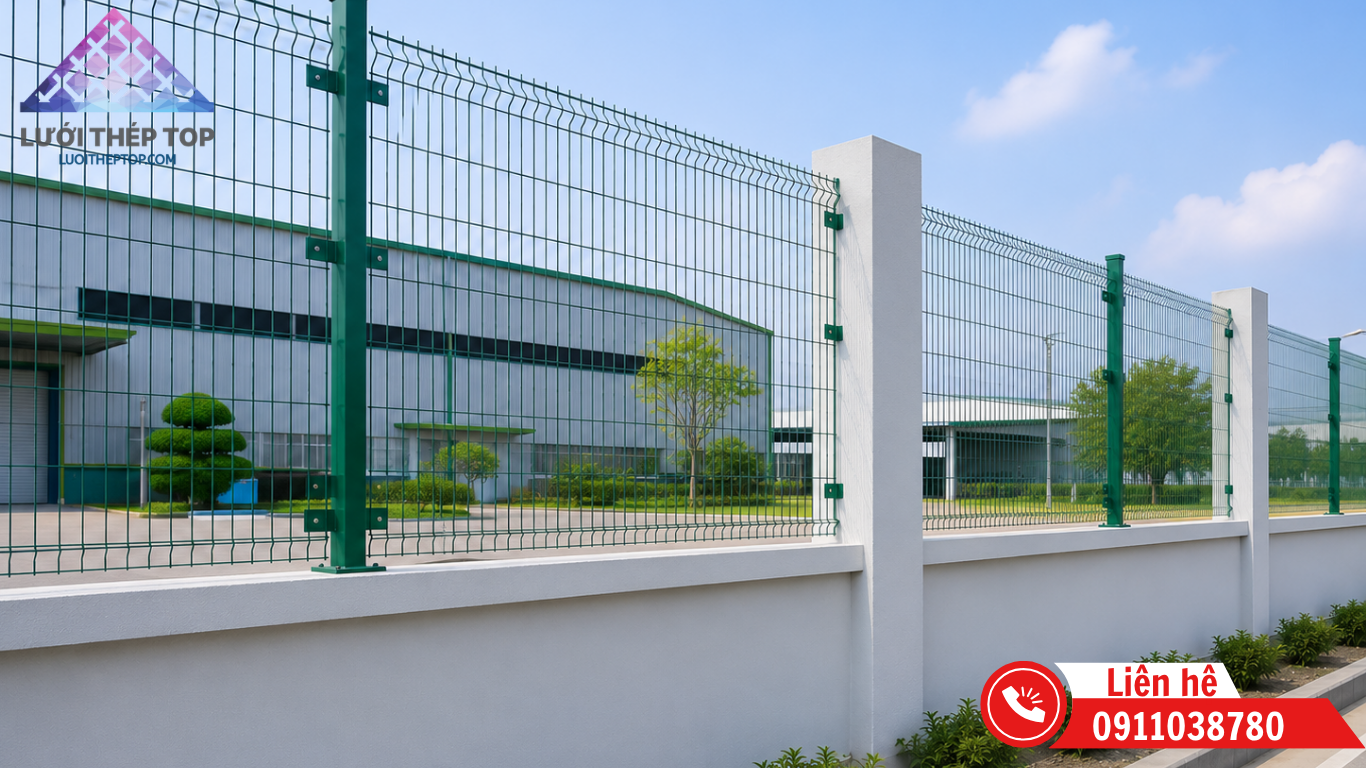 Bắt pát kẹp liên kết tấm lưới thép hàn chấn sóng vào cột trụ