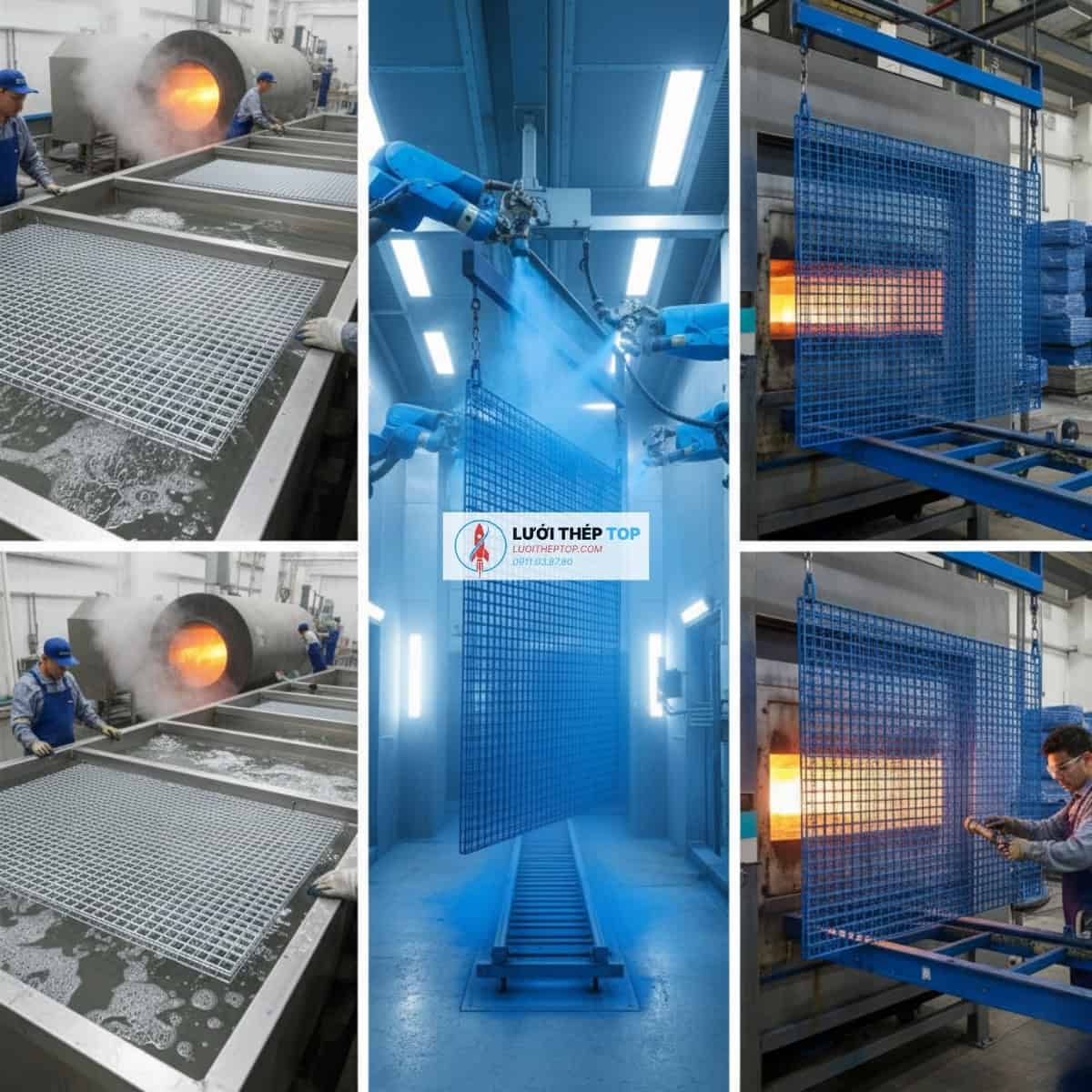 Quy trình sản xuất lưới thép hàn sơn tĩnh điện chi tiết từ A–Z