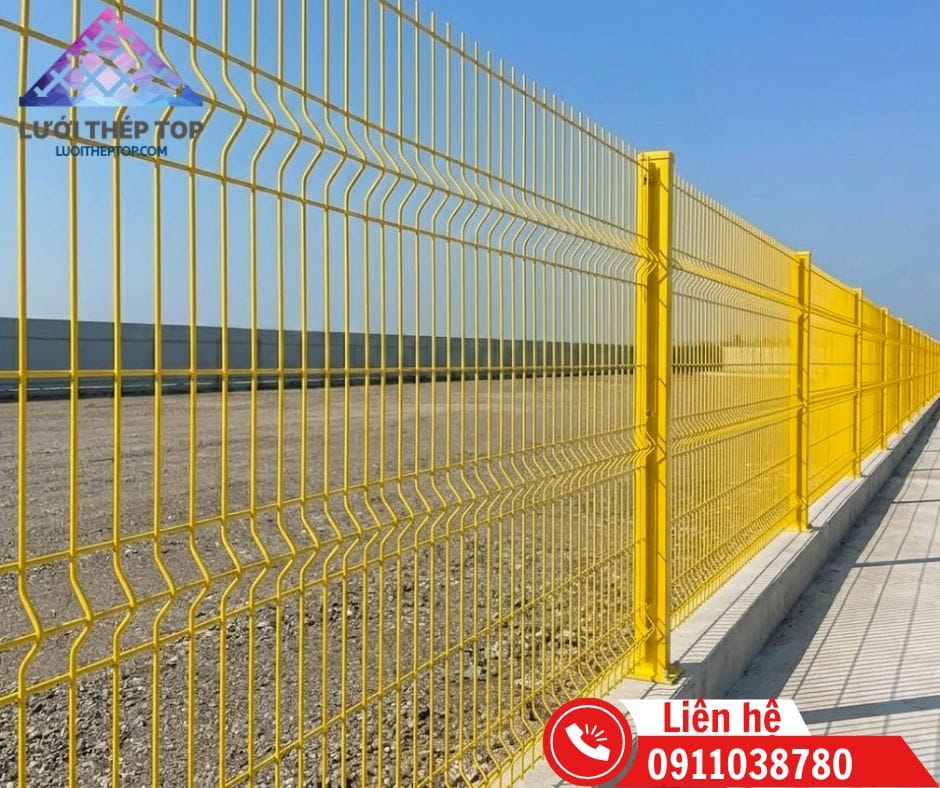 Cận cảnh lưới thép chấn sóng sơn tĩnh điện cao cấp chống ăn mòn muối biển tại Đà Nẵng.