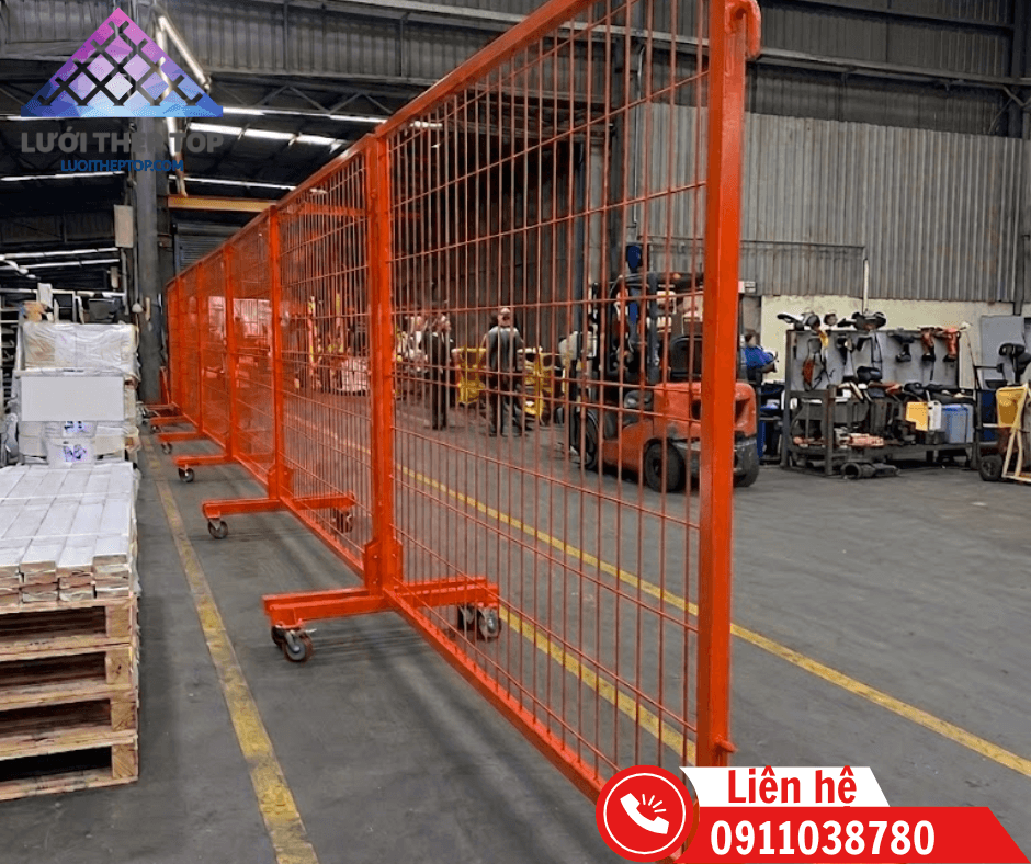 Hàng rào lưới thép di động có thể di dời tại nhà máy