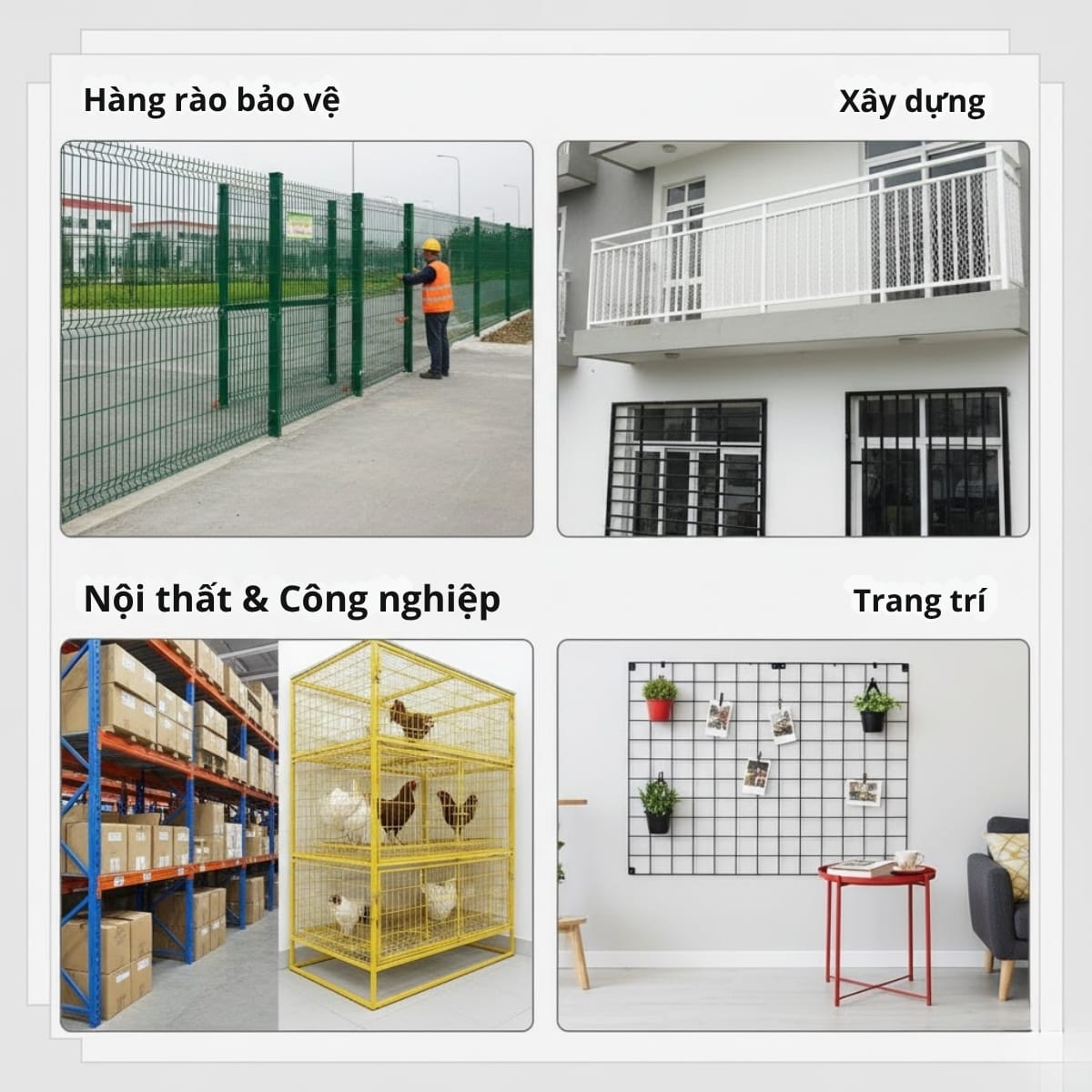Ứng dụng của lưới thép hàn sơn tĩnh điện