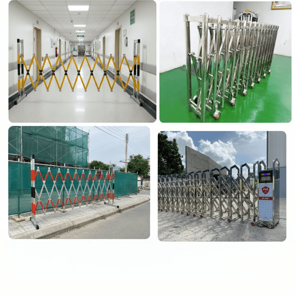 Hàng rào xếp di động gấp gọn bảo vệ sảnh cửa hàng và trung tâm thương mại